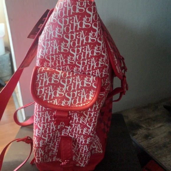 Sprayground Red/White Checkard, Moneysign, Sprayground Logo Bookbag Backpack NWT - Picture 7 of 12